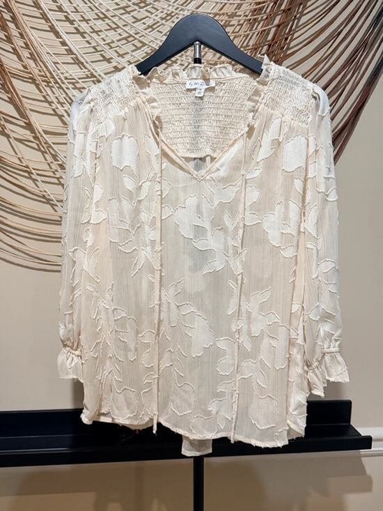 by the River Tops - By the river sold by Anthropologie M EUC beige Boho top 2761